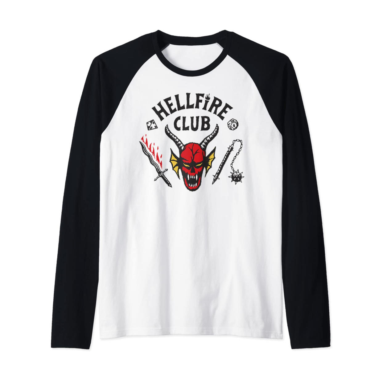 Stranger Things 4 Hellfire Club Logo Raglan Baseball Tee