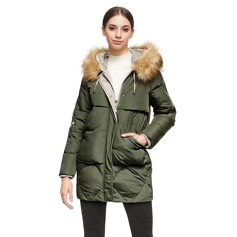 Orolay Women’s Thickened Mid-Length Down Jacket