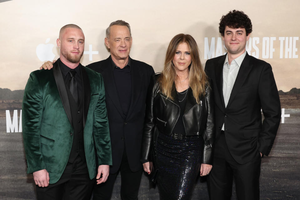 Chet Hanks, Tom Hanks, Rita Wilson and Truman Hanks<p>Leon Bennett/WireImage</p>