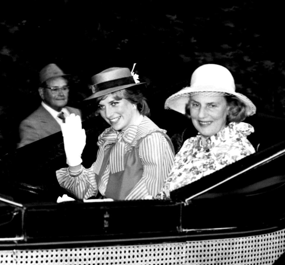 Lady Diana Spencer, fiancée of the Prince of Wales, with the Duchess of Grafton at Royal Ascot, June 1981 - PA/PA Archive