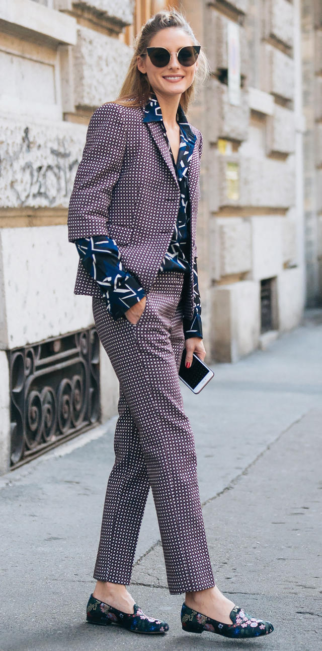 Olivia Palermo Wearing Brown Pants and Sweater Outside Max Mara