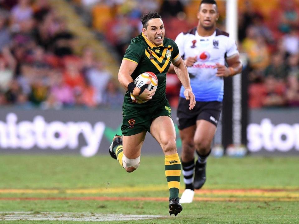 Billy Slater touched down twice for the Kangaroos (Getty)