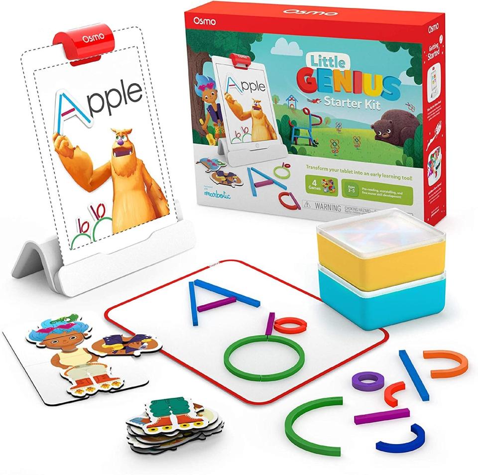 <a href="https://amzn.to/368tghZ" target="_blank" rel="noopener noreferrer">This kit</a> has preschool learning tools, with four educational games. Kids can learn their ABCs, get some drawing done and develop problem-solving skills. You'll need an iPad to get started. <a href="https://amzn.to/368tghZ" target="_blank" rel="noopener noreferrer">﻿Find it for $80 at Amazon</a>.