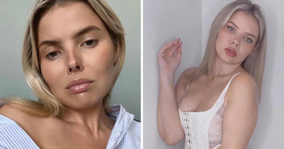 Two photos of MAFS star Olivia Frazer 