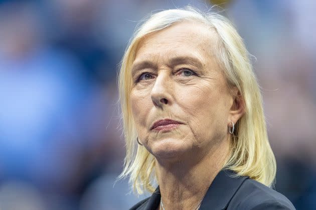 Martina Navratilova before presents the winner's trophy during the 2022 U.S. Open Tennis Championship on Sept. 10, in New York City.