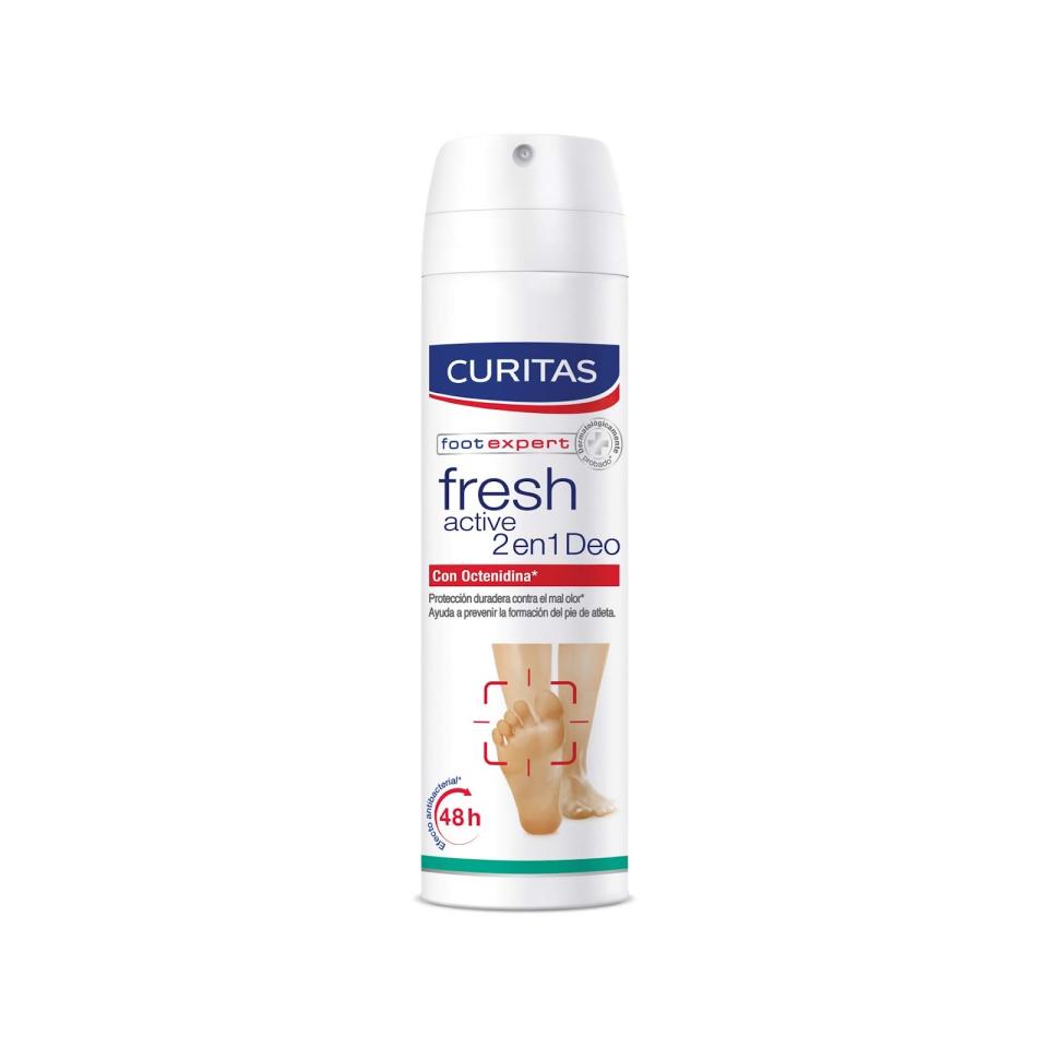 Curitas Fresh Active 2 En 1 Desodorante Spray Para Pies Con Octenidina