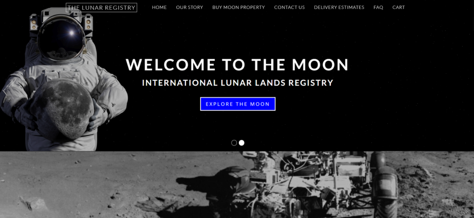 國際月球土地登記處（International Lunar Lands Registry）   圖：翻攝自國際月球土地登記處官網