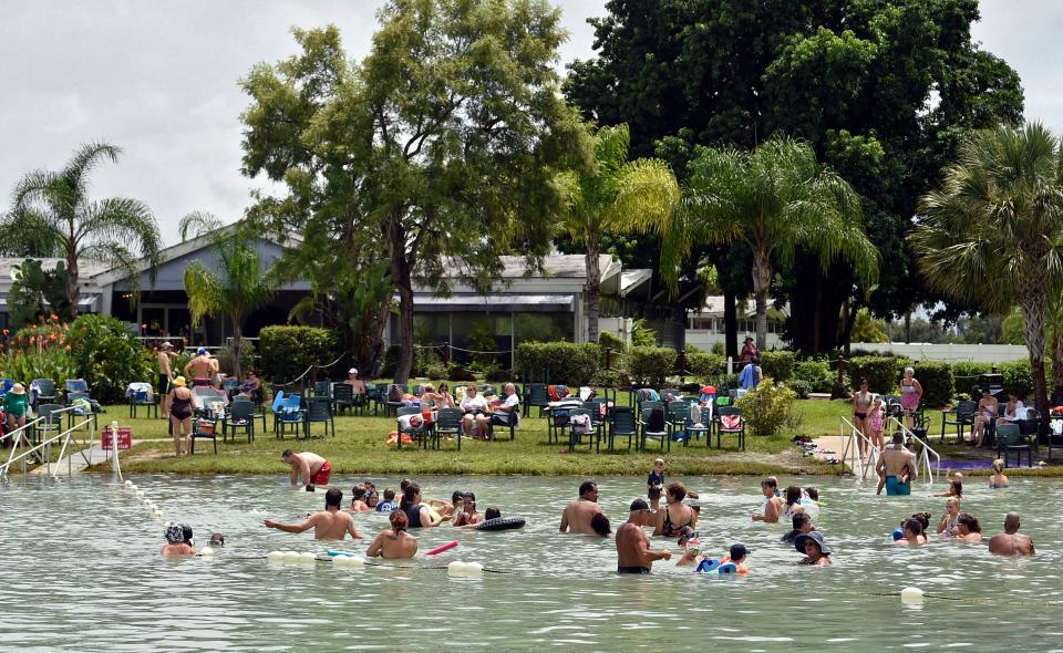 The spa building at the Warm Mineral Springs Park, along with an accompanying sales building and a cyclorama are on the National Register for Historic Places. Restoration of the buildings, which are believed to be designed by Jack West of the Sarasota School of Architecture for the State of Florida Quadricentennial Celebration in 1959, is part of the scope of the master plan to develop Warm Mineral Springs.