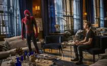 This image released by Sony Pictures shows Andrew Garfield and Dane DeHaan in "The Amazing Spider-Man 2." (AP Photo/Columbia Pictures - Sony Pictures, Niko Tavernise)