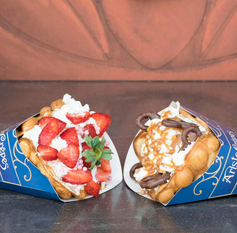 <p>Even though bubble waffles were already a thing back in the, well, '50s, Disney made it popular again by having it at shops like <a href="https://www.disneysprings.com/dining/aristocrepes/" rel="nofollow noopener" target="_blank" data-ylk="slk:AristoCrepes;elm:context_link;itc:0;sec:content-canvas" class="link ">AristoCrepes</a> in Disney Springs. </p>