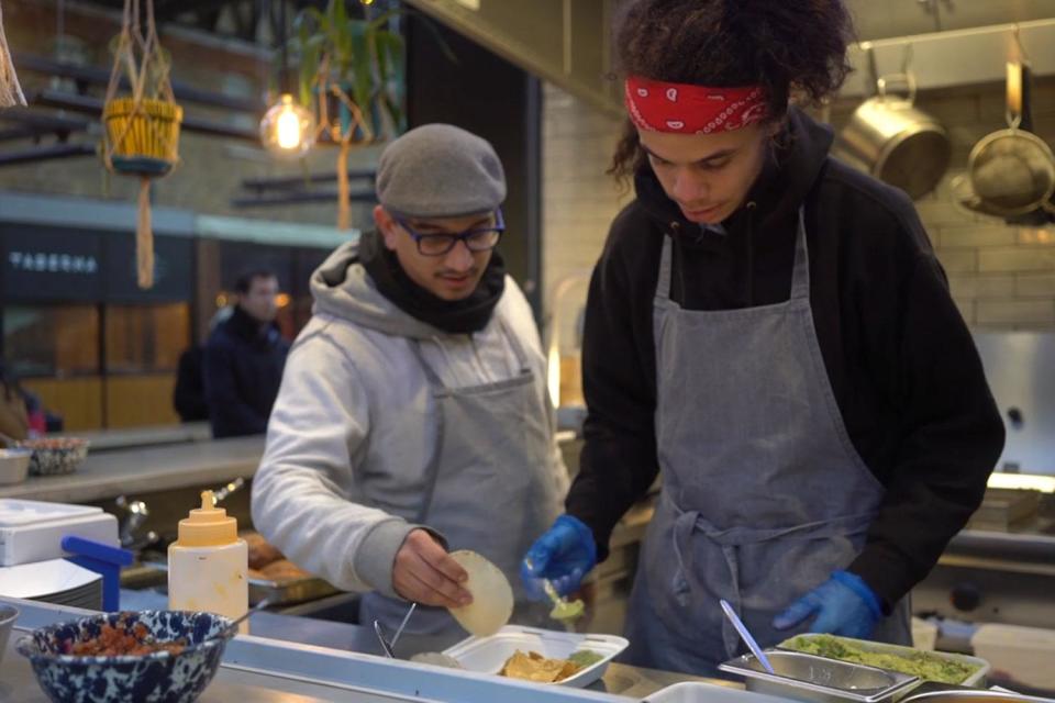 Keenan Berry learning the ropes at Breddos Tacos (Kitchenette Karts)