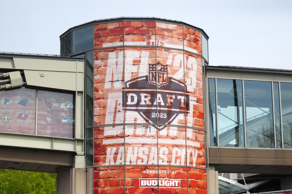 The 2023 NFL Draft logo at Union Station.