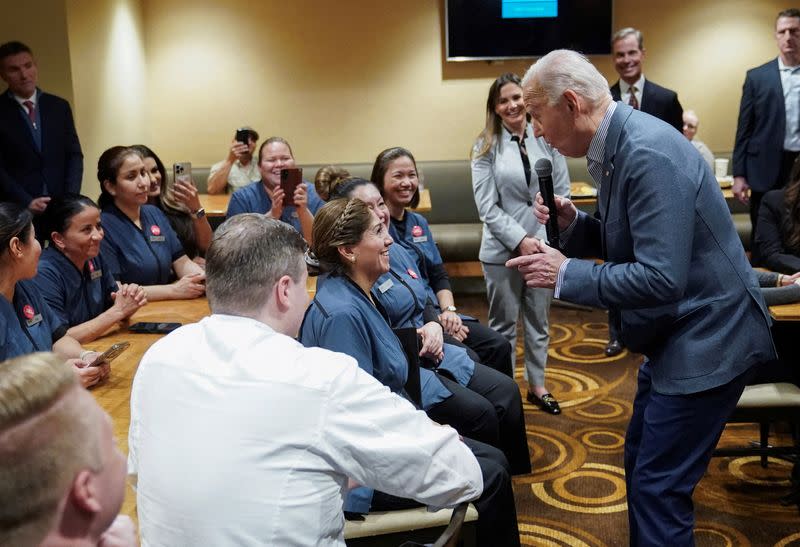 Biden meets culinary union members in Las Vegas