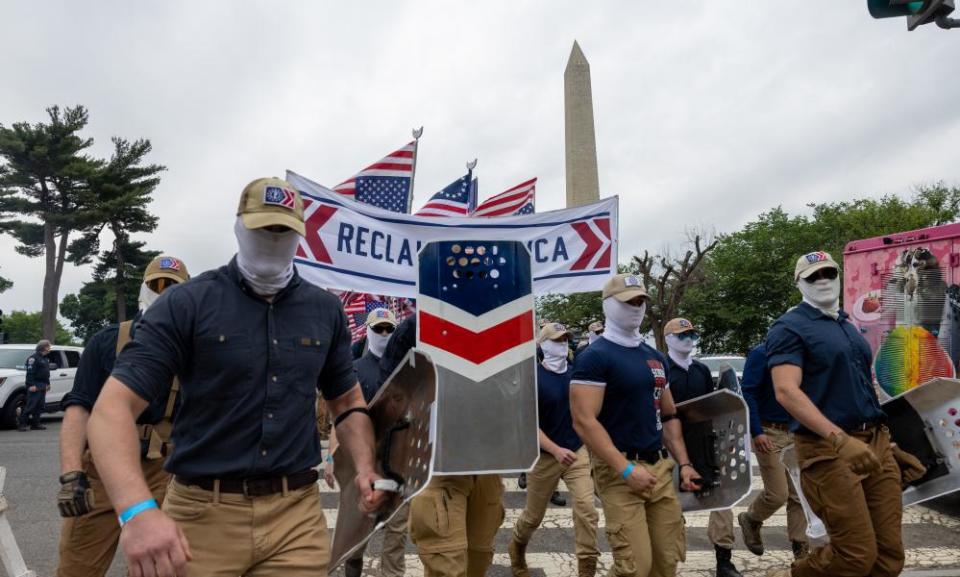 More extreme, say experts: the marchers at the Washington rally.