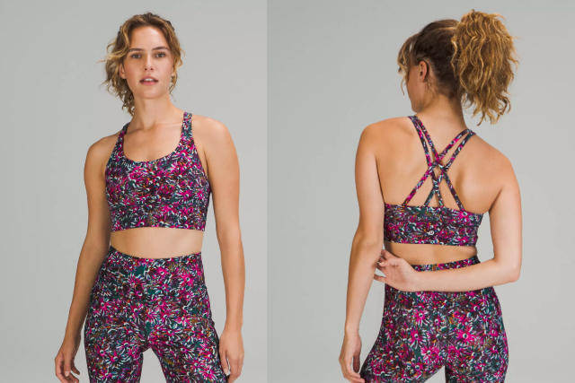 Lululemon metallic red Energy Manifesto sports bra