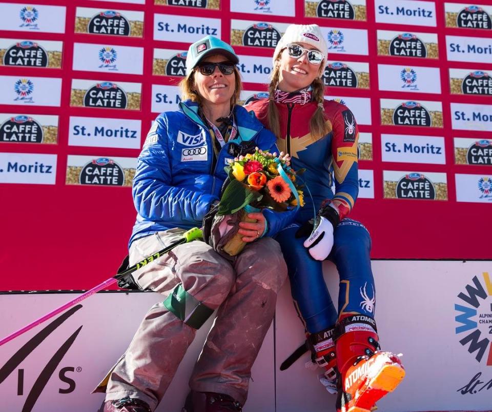 <p>Rising star Mikaela Shiffrin is photographed with her mother after winning another competition.(Instagram | @mikaelashiffrin ) </p>