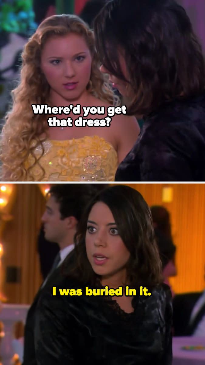 april telling some girl she was buried in her dress