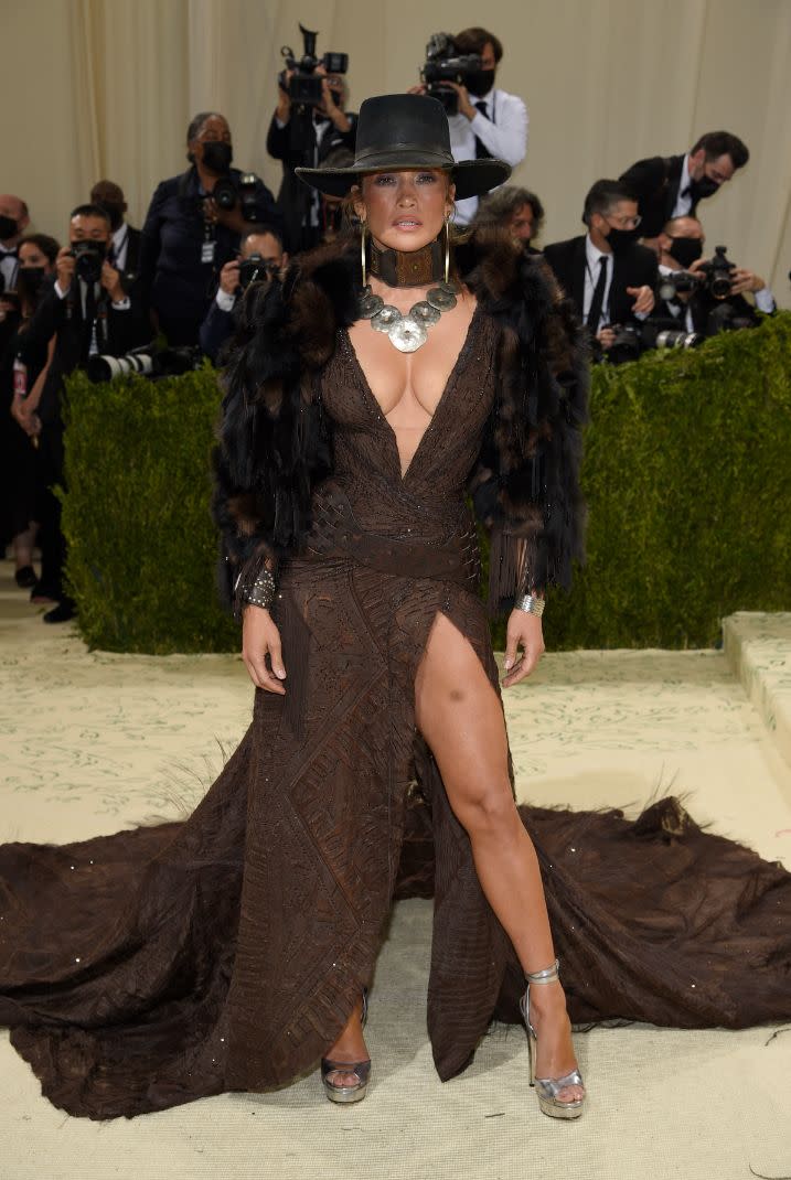 Jennifer Lopez attends The Metropolitan Museum of Art’s Costume Institute benefit gala celebrating the opening of the “In America: A Lexicon of Fashion” exhibition on Monday, Sept. 13, 2021, in New York. - Credit: AP