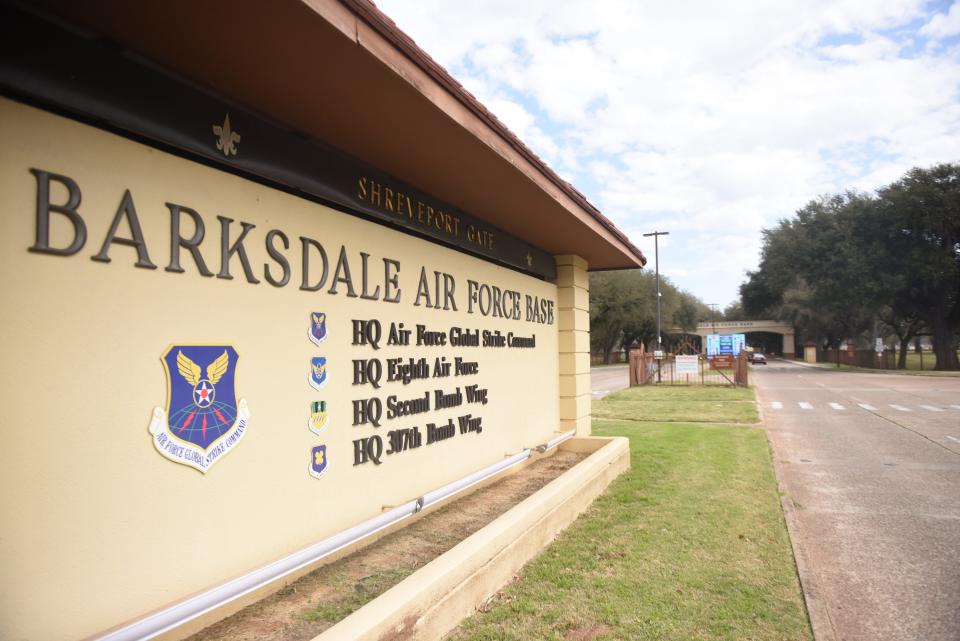 The west gate at Barksdale Air Force Base. 