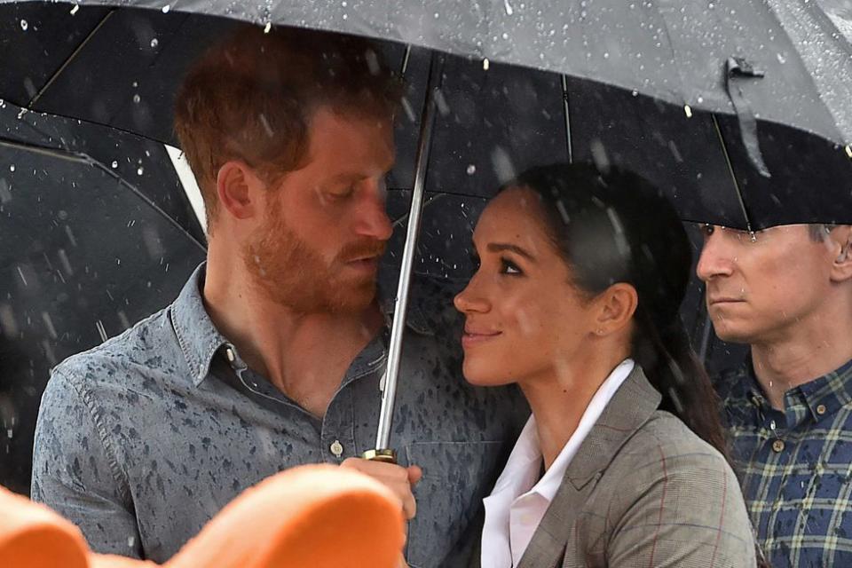 <p><strong>17 October </strong>Prince Harry and Meghan visit the drought-stricken area of Dubbo, bringing a rainstorm with them.</p>