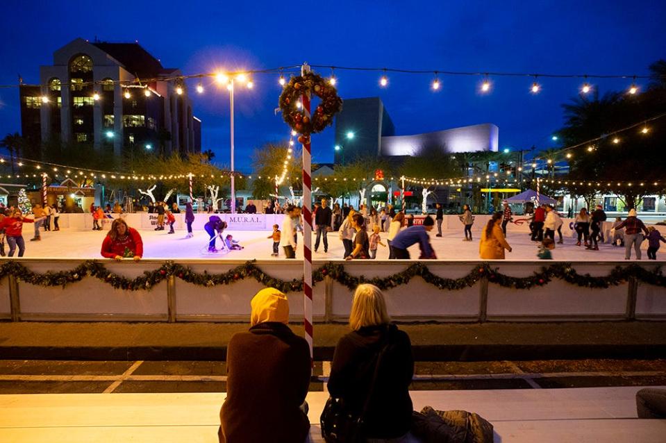 Winter Wonderland Ice Rink host skaters on more than 5,000 square feet of rink at Merry Main St. in Mesa on December 21, 2018.