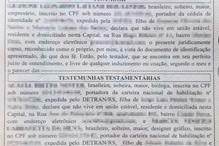 El documento en el que Neymar es el único heredero
