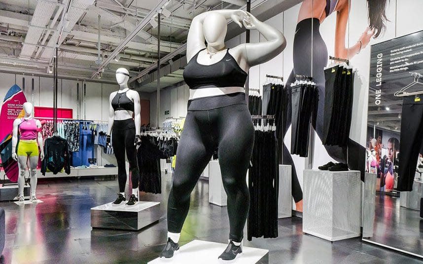 Nike's flagship London store has introduced plus-size and para-sport mannequins to its redeveloped women's floor - Nike