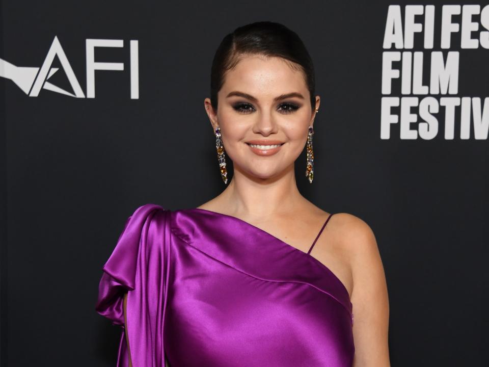 Selena Gomez at the premiere of "Selena Gomez: My Mind And Me" at TCL Chinese Theatre on November 2, 2022 in Hollywood, California.