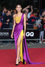 <p><strong>Wearing:</strong> A yellow and saccharine purple gown by Ralph & Russo. <br>[Photo: Getty] </p>