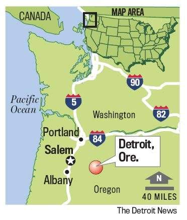 Map of Detroit, Oregon