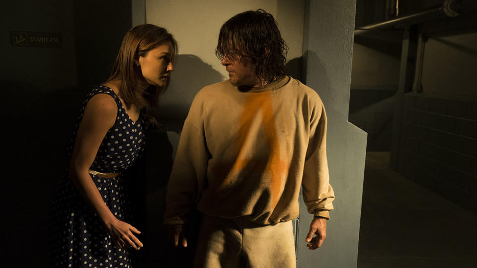 The Walking Dead: Christine Evangelista and Norman Reedus.