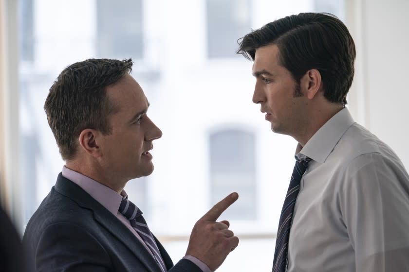 Matthew Macfadyen, Nicholas Braun in season 2 of "Succession" on HBO. photo: Graeme Hunter/HBO