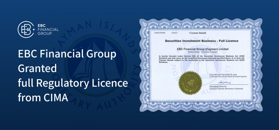 EBC Financial Group has been granted full regulatory license from the Cayman Islands Monetary Authority (CIMA).