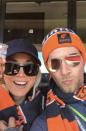 The pair enjoyed watching an AFL game, cheering on the GWS Giants.