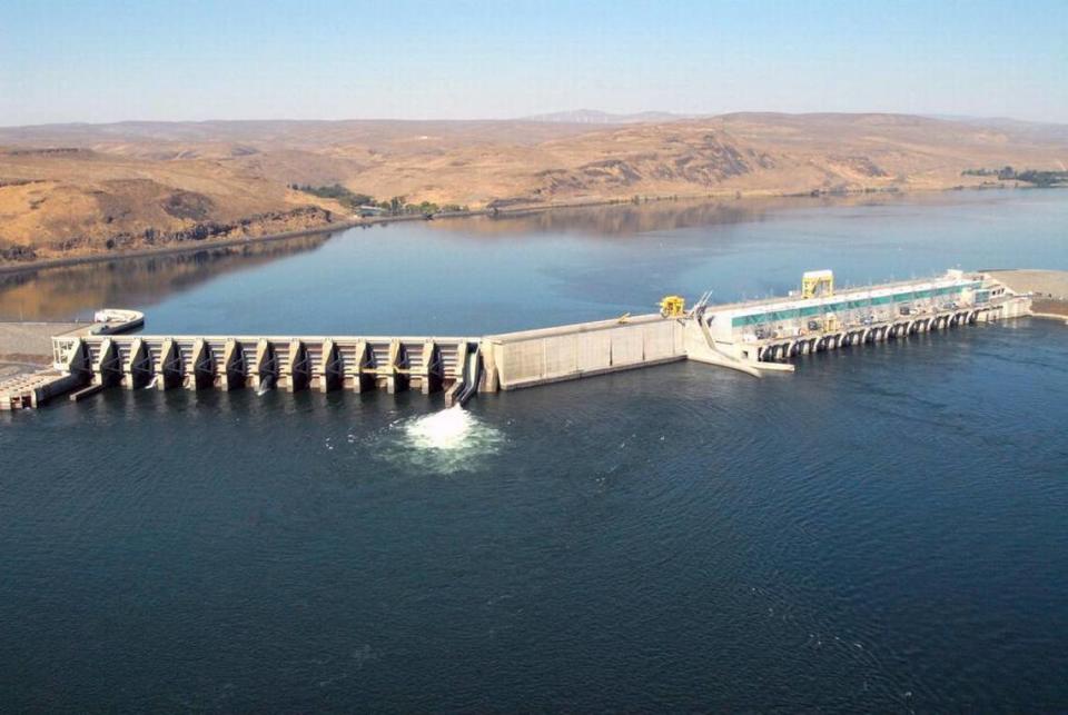 The Columbia River Treaty with Canada provides the framework for hydropower production and flood control on the river, as well as irrigation, recreation and navigation. Shown is the Wanapum Dam in Grant County, Washington.