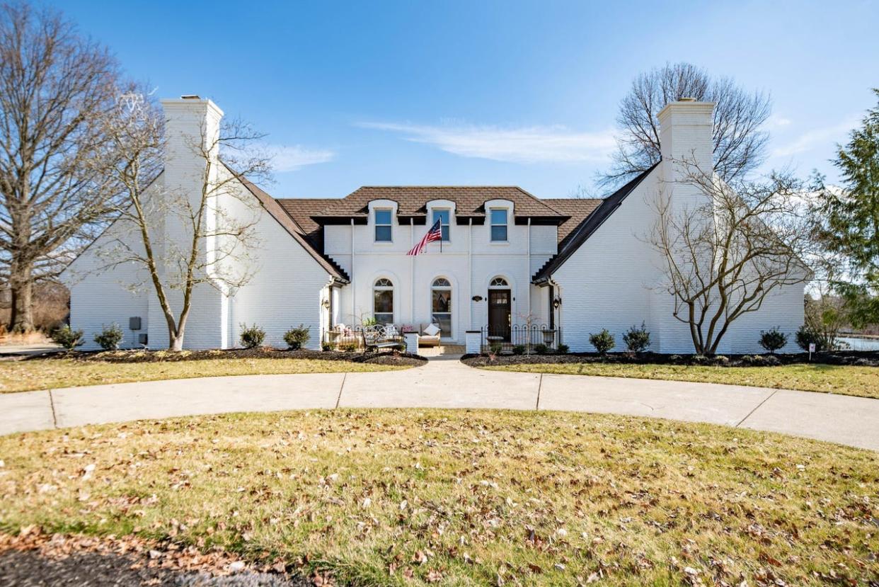 This 4,000-square-foot, French Manor-style house in Villa Hills was recently listed for $1.2M. It sits on nearly 1 acre and has a pool, media room and gym with a sauna.
