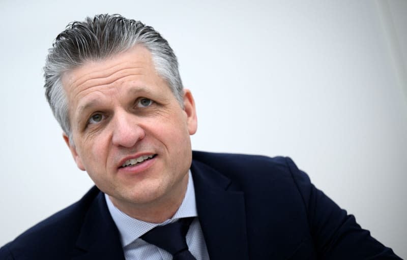 Thorsten Frei, Member of the German Bundestag and first Parliamentary Secretary of the CDU/CSU parliamentary group, speaks during an interview with Deutsche Presse-Agentur (dpa). Bernd von Jutrczenka/dpa