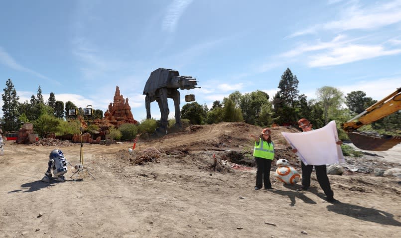Disneyland just released an official first look at Star Wars Land construction
