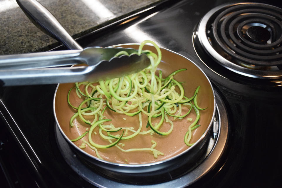 Tongs are a zucchini noodle's best friend. (Courtesy Vidya Rao)
