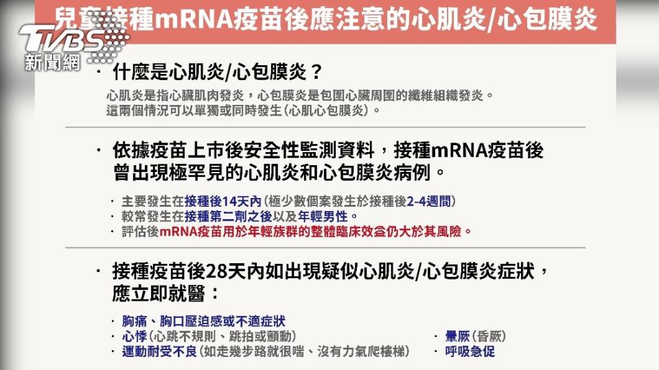 6個月至5歲幼兒莫德納COVID-19疫苗接種後注意事項。（圖/中央流行疫情指揮中心）