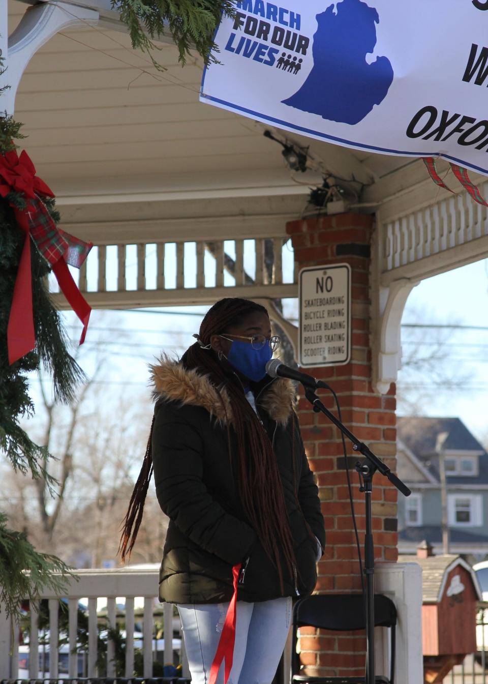 Jecholiah Marriott, a junior at Cass Technical High School, said activism has been important for her as she's noticed gun violence around her.