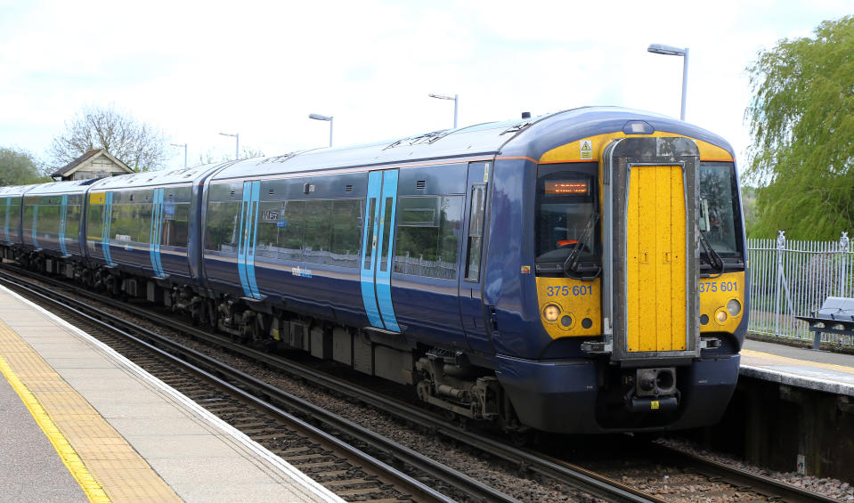 A Southeastern train passes through Wye in Kent. Picture date: Friday April 26, 2019. Photo credit should read: Gareth Fuller/PA Wire