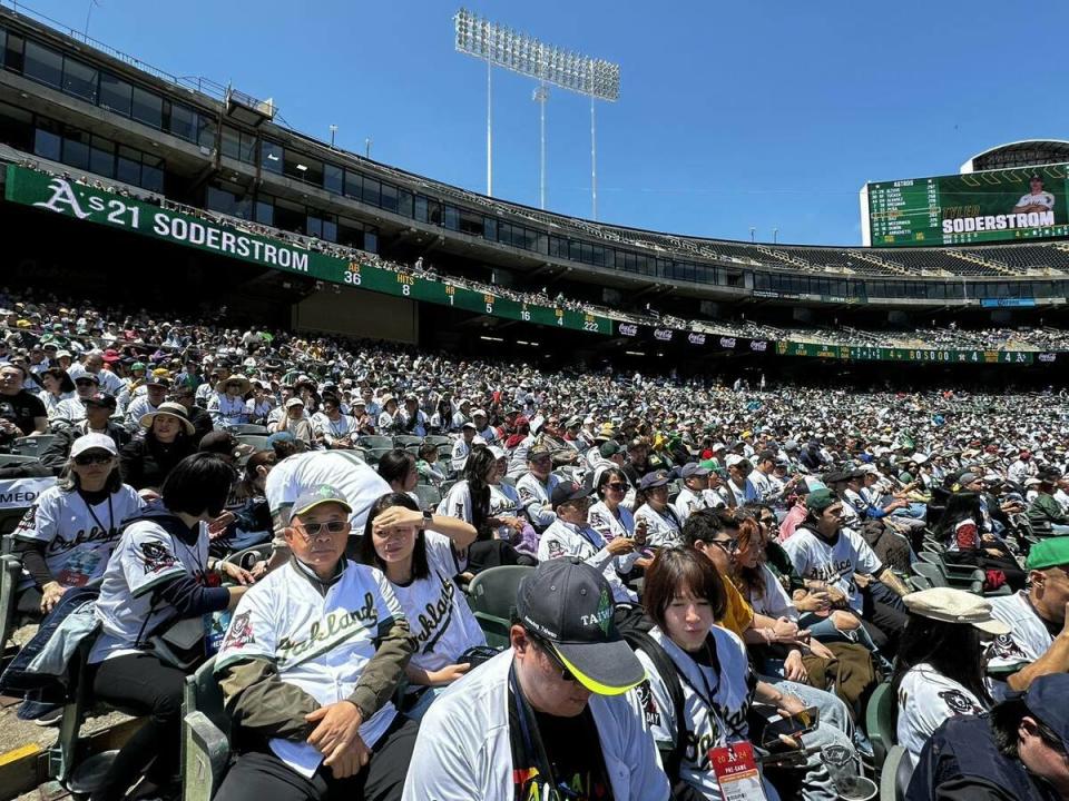 球場台灣區人山人海，預估超過 3500 名台灣人。   圖:翻攝自 Taiwan in San Francisco-駐舊金山臺北經濟文化辦事處 FB