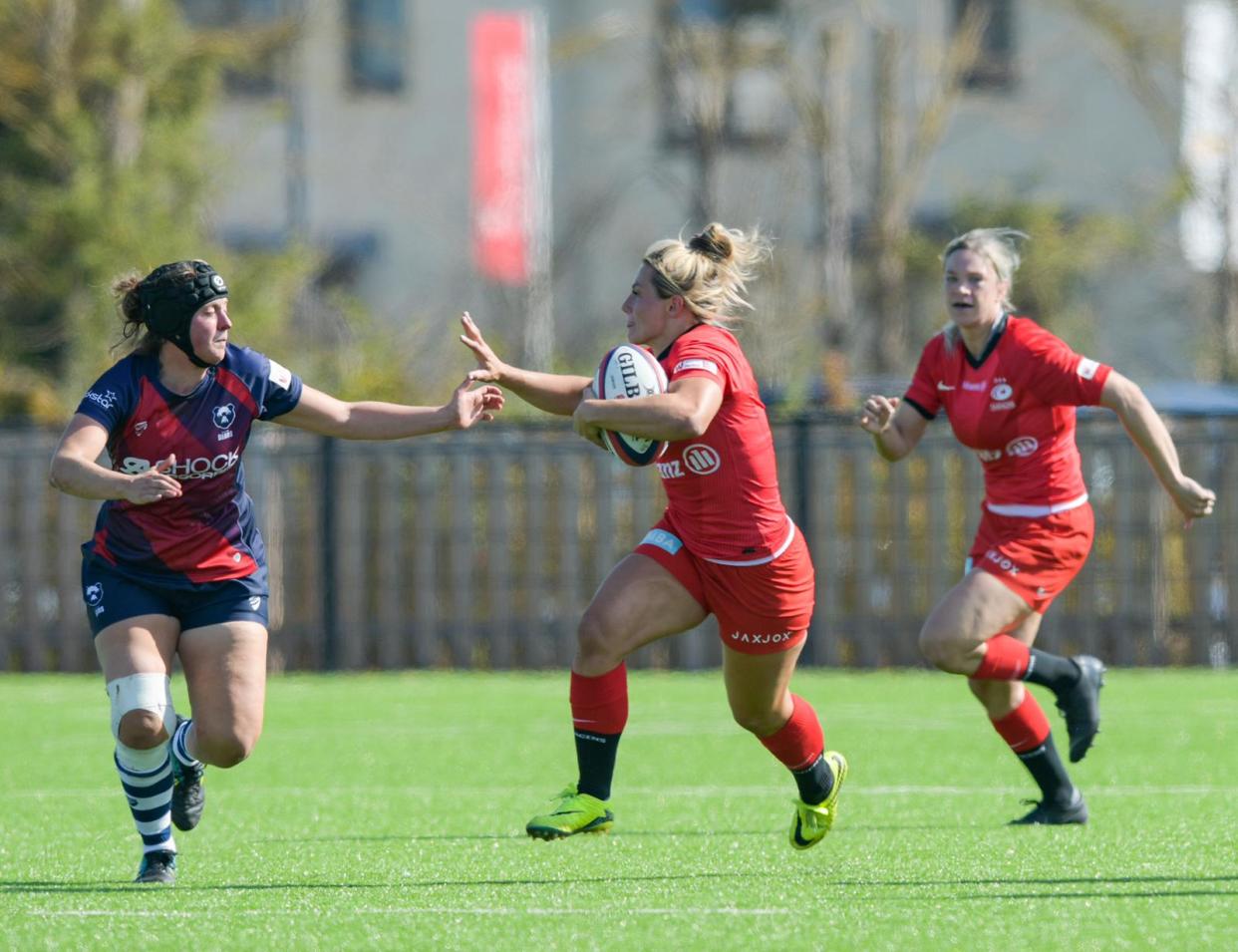 Vicky Fleetwood in action for reigning champions Saracens