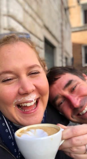 The newlyweds sipped cappuccinos and rode Segways in Rome on Thursday.