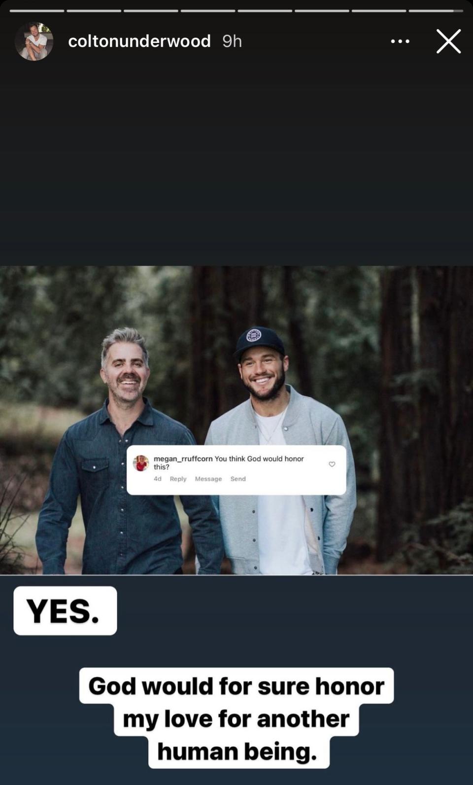 Colton Underwood via Instagram Stories