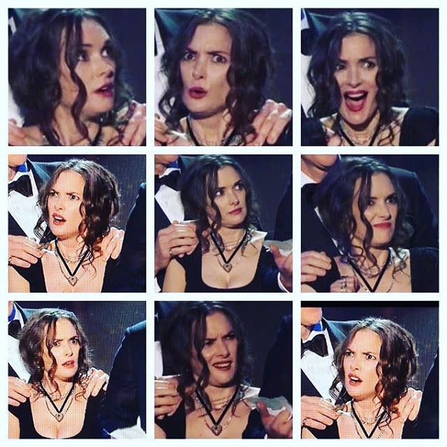 Las expresiones de Winona fueron una delicia. Instagram