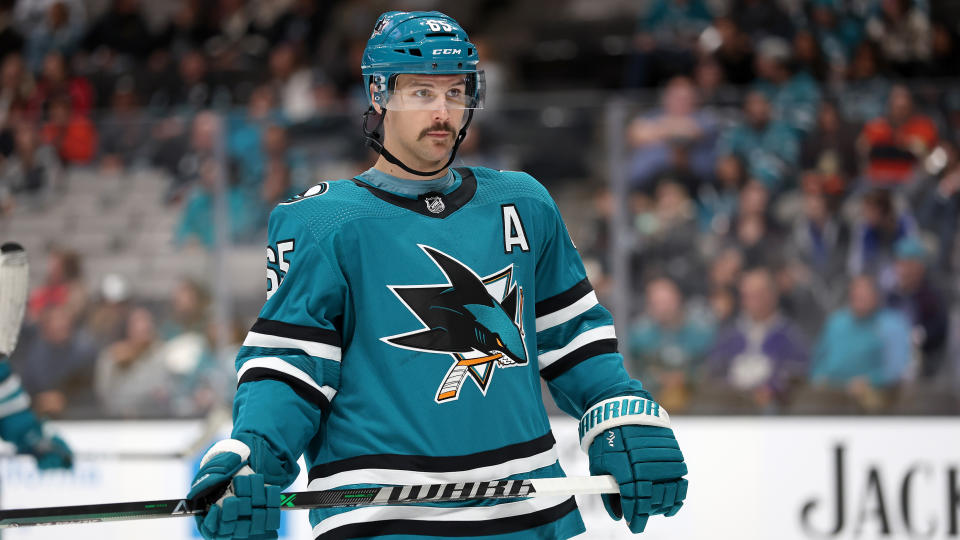 Erik Karlsson is having a resurgence for the ages with the Sharks this season. (Getty) 