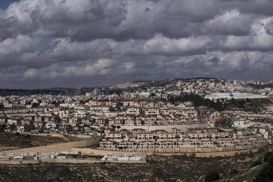 FILE - A general view of the West Bank Jewish settlement of Efrat, Monday, Jan. 30, 2023. The European Union withdrew the monitoring mission formed to promote a two-state solution between Israel and the Palestinians from Gaza after the Hamas militant group seized power in 2007. But 16 years later, the mission continues to maintain offices in Israel in hopes of one day returning. Critics say the ongoing Western commitment to the two-state solution fails to recognize the changing circumstances in the region and maintains a costly-status quo. (AP Photo/Mahmoud Illean, File)