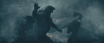 Godzilla and Ghidorah fight in the dark in "Godzilla: King of the Monsters"